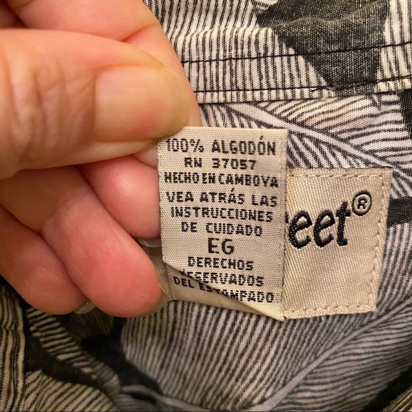 Vintage COOKE STREET Men Leaf Print Buttoned Short Sleeve Shirt Size XL - Picture 9 of 9